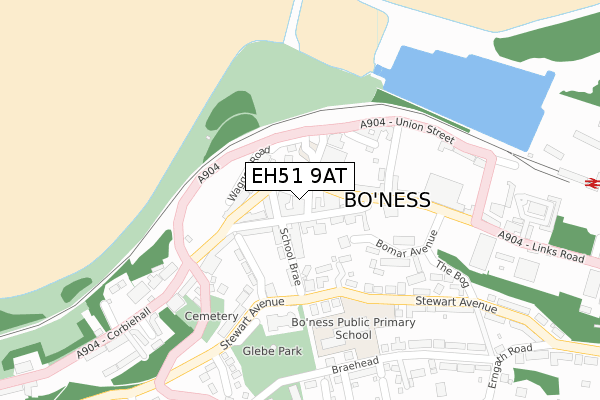 EH51 9AT map - large scale - OS Open Zoomstack (Ordnance Survey)