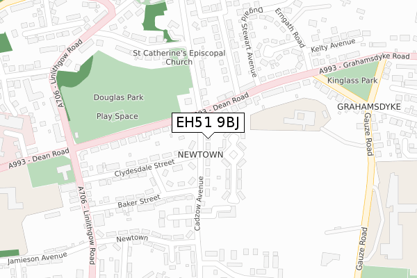 EH51 9BJ map - large scale - OS Open Zoomstack (Ordnance Survey)