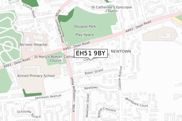 EH51 9BY map - large scale - OS Open Zoomstack (Ordnance Survey)