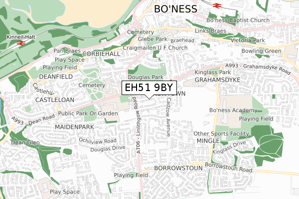 EH51 9BY map - small scale - OS Open Zoomstack (Ordnance Survey)