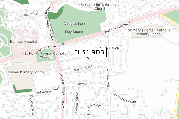 EH51 9DB map - large scale - OS Open Zoomstack (Ordnance Survey)