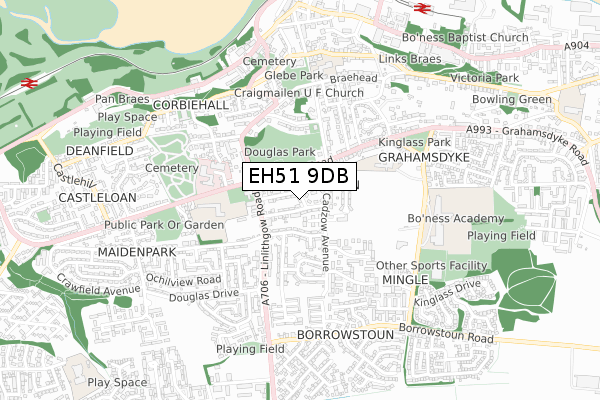 EH51 9DB map - small scale - OS Open Zoomstack (Ordnance Survey)