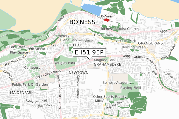 EH51 9EP map - small scale - OS Open Zoomstack (Ordnance Survey)