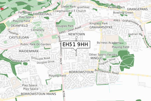 EH51 9HH map - small scale - OS Open Zoomstack (Ordnance Survey)