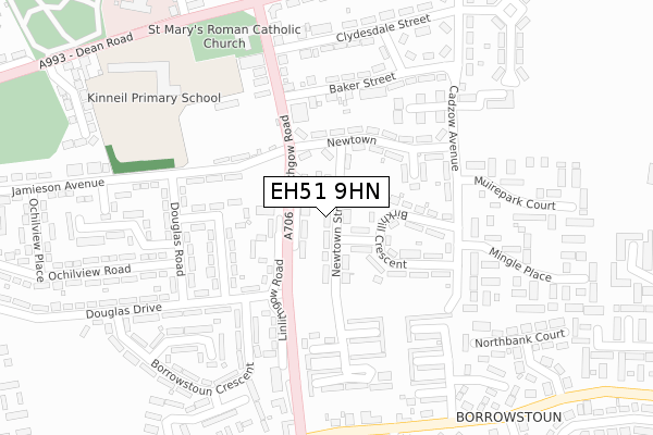 EH51 9HN map - large scale - OS Open Zoomstack (Ordnance Survey)