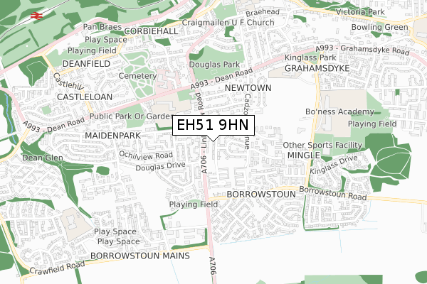 EH51 9HN map - small scale - OS Open Zoomstack (Ordnance Survey)