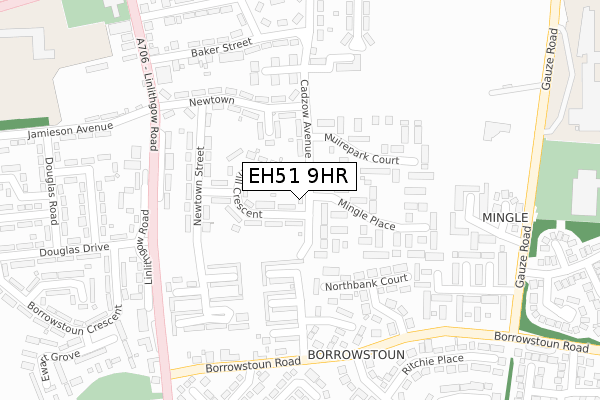 EH51 9HR map - large scale - OS Open Zoomstack (Ordnance Survey)