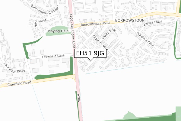 EH51 9JG map - large scale - OS Open Zoomstack (Ordnance Survey)