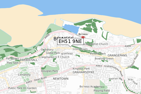 EH51 9NE map - small scale - OS Open Zoomstack (Ordnance Survey)