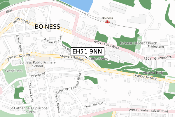 EH51 9NN map - large scale - OS Open Zoomstack (Ordnance Survey)