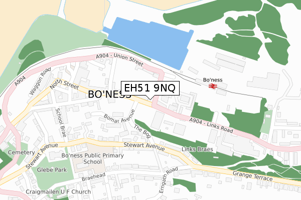 EH51 9NQ map - large scale - OS Open Zoomstack (Ordnance Survey)