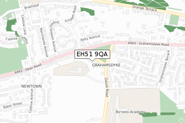 EH51 9QA map - large scale - OS Open Zoomstack (Ordnance Survey)