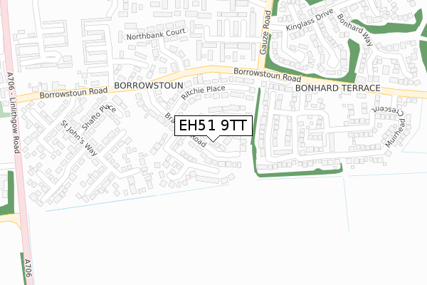 EH51 9TT map - large scale - OS Open Zoomstack (Ordnance Survey)