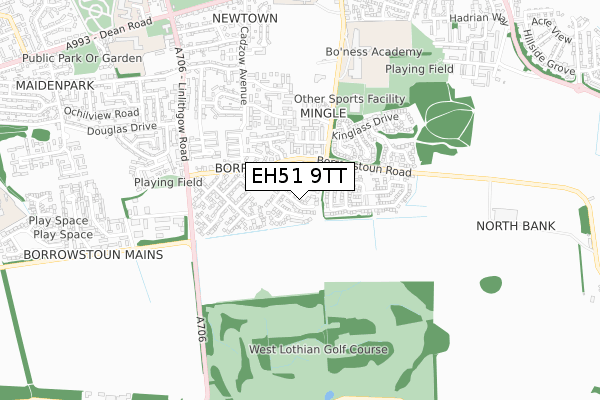 EH51 9TT map - small scale - OS Open Zoomstack (Ordnance Survey)