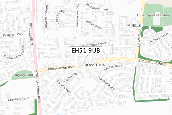 EH51 9UB map - large scale - OS Open Zoomstack (Ordnance Survey)