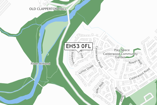 EH53 0FL map - large scale - OS Open Zoomstack (Ordnance Survey)