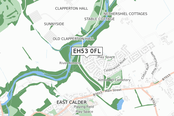 EH53 0FL map - small scale - OS Open Zoomstack (Ordnance Survey)