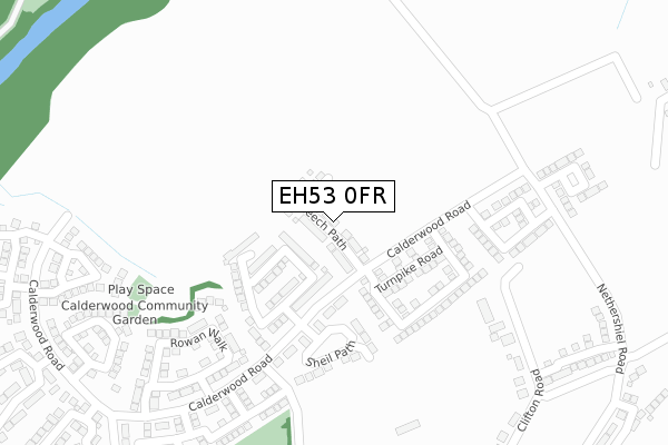 EH53 0FR map - large scale - OS Open Zoomstack (Ordnance Survey)