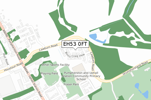 EH53 0FT map - large scale - OS Open Zoomstack (Ordnance Survey)