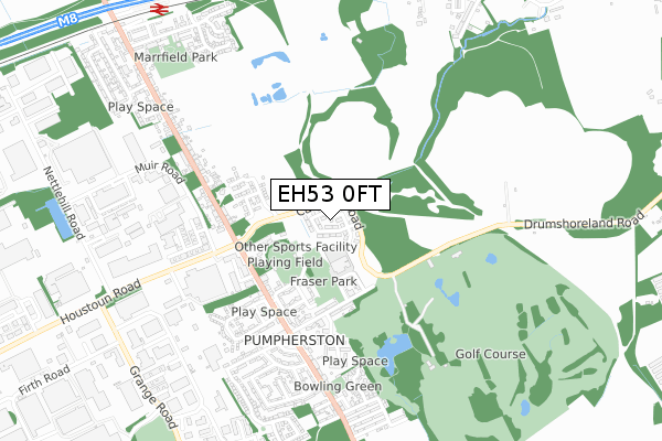 EH53 0FT map - small scale - OS Open Zoomstack (Ordnance Survey)