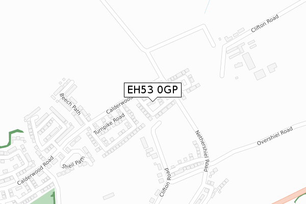 EH53 0GP map - large scale - OS Open Zoomstack (Ordnance Survey)