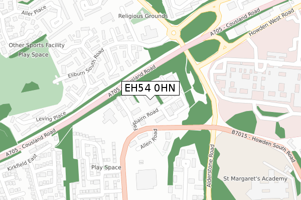 EH54 0HN map - large scale - OS Open Zoomstack (Ordnance Survey)
