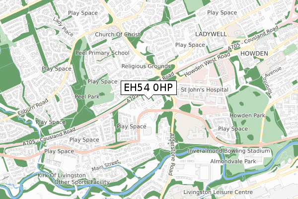 EH54 0HP map - small scale - OS Open Zoomstack (Ordnance Survey)