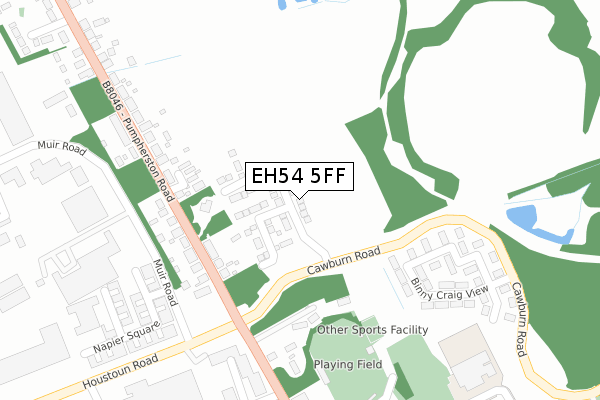 EH54 5FF map - large scale - OS Open Zoomstack (Ordnance Survey)