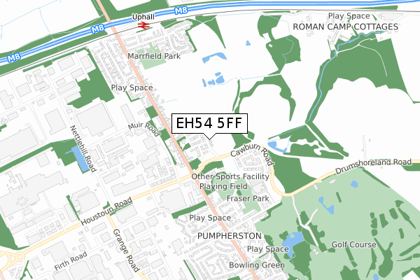 EH54 5FF map - small scale - OS Open Zoomstack (Ordnance Survey)