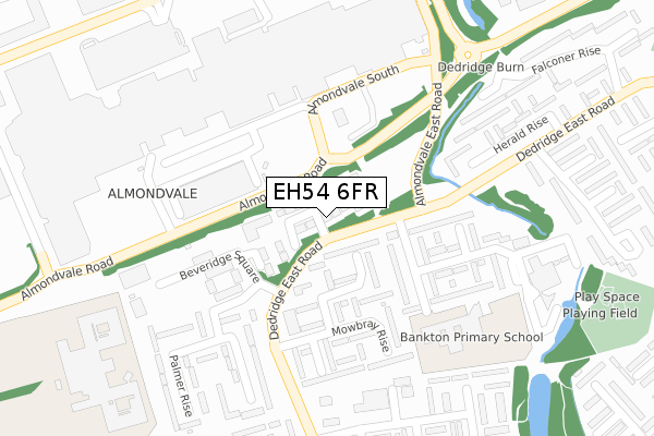 EH54 6FR map - large scale - OS Open Zoomstack (Ordnance Survey)