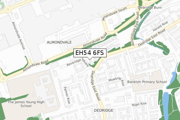 EH54 6FS map - large scale - OS Open Zoomstack (Ordnance Survey)