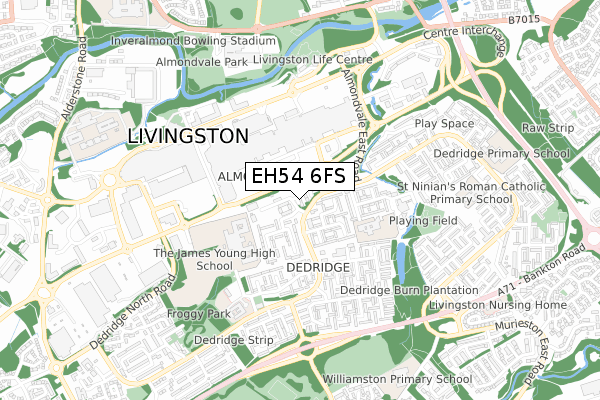 EH54 6FS map - small scale - OS Open Zoomstack (Ordnance Survey)