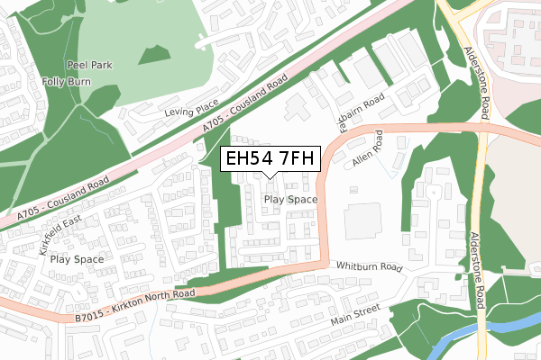 EH54 7FH map - large scale - OS Open Zoomstack (Ordnance Survey)