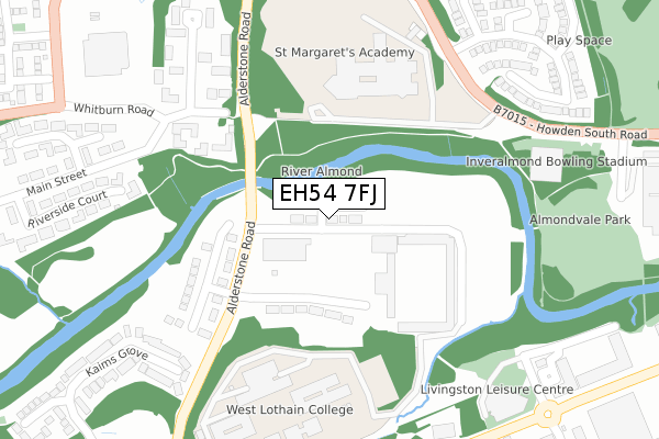 EH54 7FJ map - large scale - OS Open Zoomstack (Ordnance Survey)