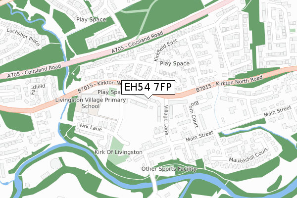 EH54 7FP map - large scale - OS Open Zoomstack (Ordnance Survey)