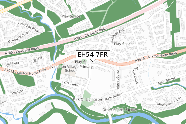 EH54 7FR map - large scale - OS Open Zoomstack (Ordnance Survey)