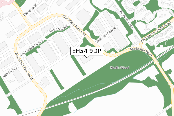 EH54 9DP map - large scale - OS Open Zoomstack (Ordnance Survey)