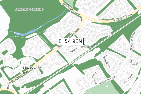 EH54 9EN map - large scale - OS Open Zoomstack (Ordnance Survey)