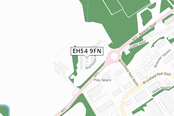 EH54 9FN map - large scale - OS Open Zoomstack (Ordnance Survey)