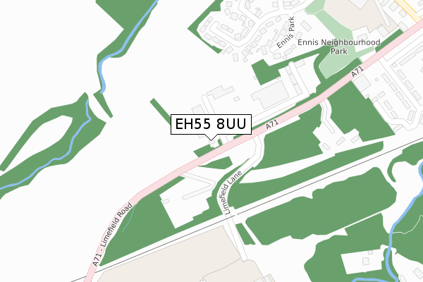 EH55 8UU map - large scale - OS Open Zoomstack (Ordnance Survey)