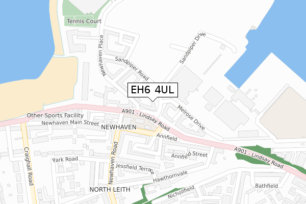 EH6 4UL map - large scale - OS Open Zoomstack (Ordnance Survey)