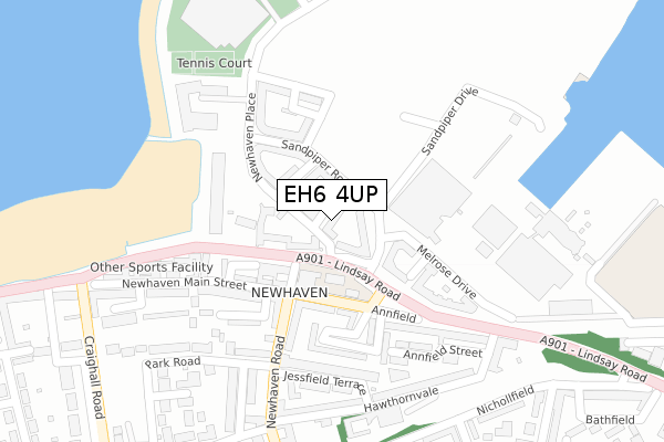 EH6 4UP map - large scale - OS Open Zoomstack (Ordnance Survey)