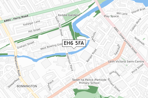 EH6 5FA map - large scale - OS Open Zoomstack (Ordnance Survey)