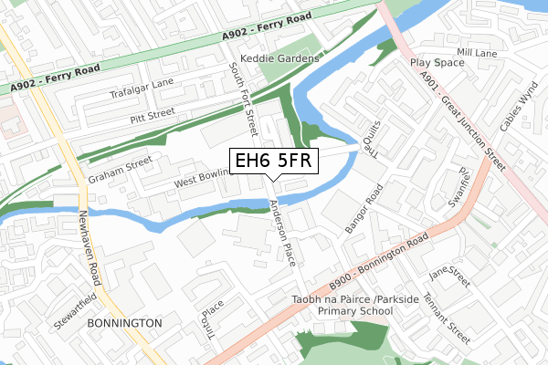 EH6 5FR map - large scale - OS Open Zoomstack (Ordnance Survey)