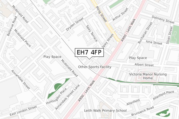 EH7 4FP map - large scale - OS Open Zoomstack (Ordnance Survey)