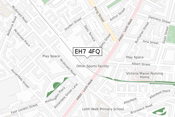 EH7 4FQ map - large scale - OS Open Zoomstack (Ordnance Survey)