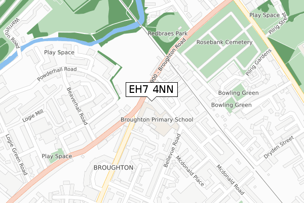 EH7 4NN map - large scale - OS Open Zoomstack (Ordnance Survey)