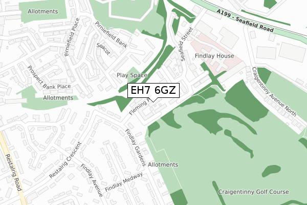 EH7 6GZ map - large scale - OS Open Zoomstack (Ordnance Survey)