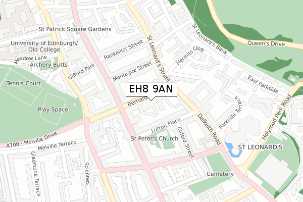 EH8 9AN map - large scale - OS Open Zoomstack (Ordnance Survey)