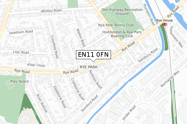 EN11 0FN map - large scale - OS Open Zoomstack (Ordnance Survey)